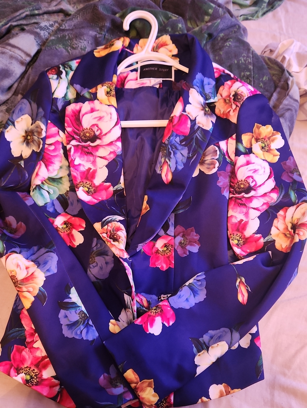 Another Story Navy Floral Blazer